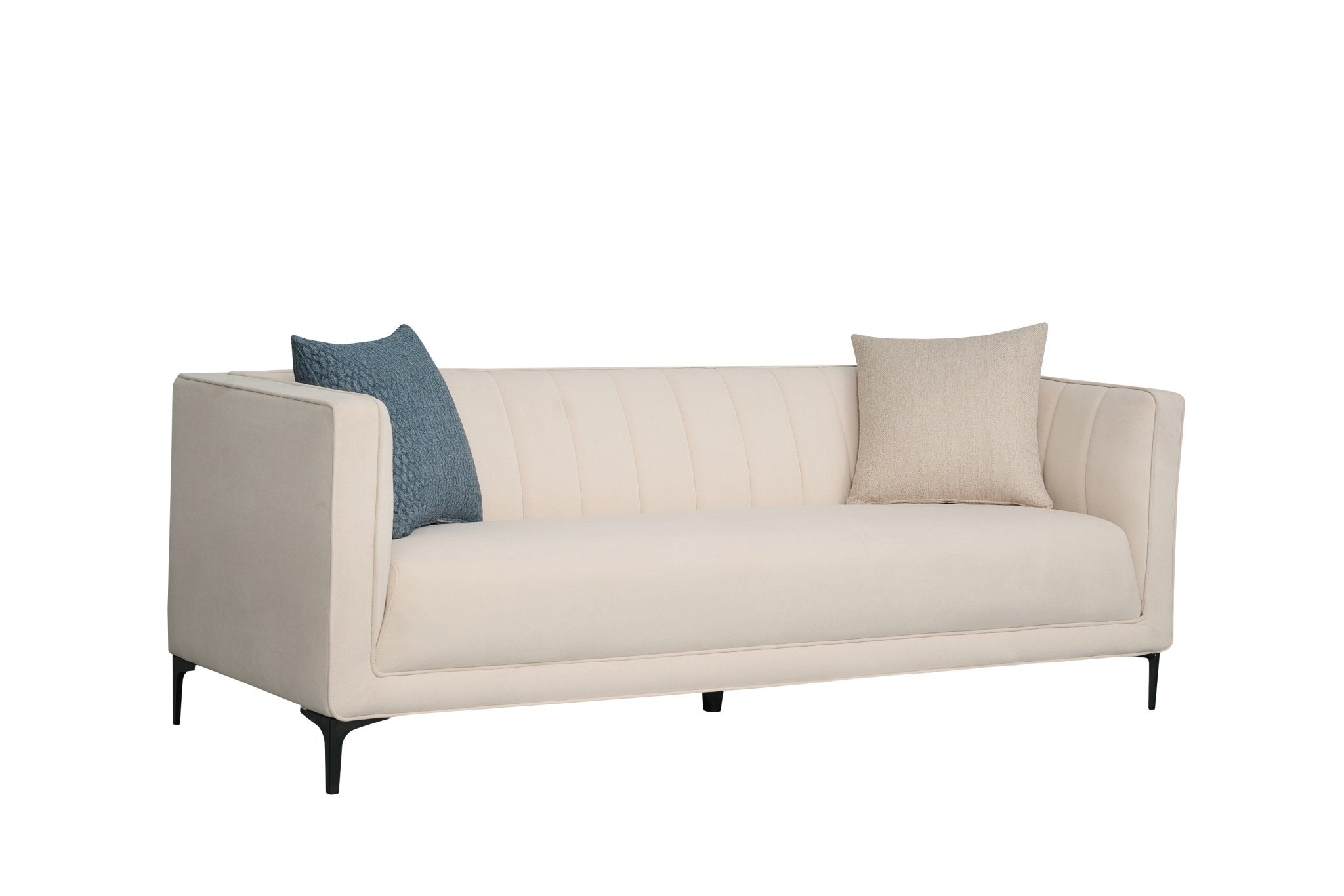 Noosa Fabric Modern Sofa Set Cream - Quality Rugs and Furniture