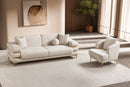 Odessa Modern Luxury Velvet Sofa Set Cream Gold - Quality Rugs and Furniture