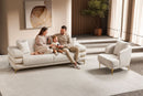 Odessa Modern Luxury Velvet Sofa Set Cream Gold - Quality Rugs and Furniture