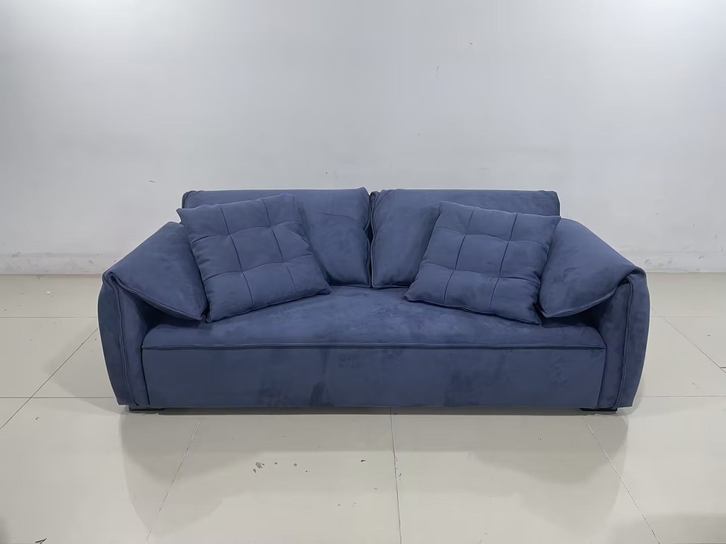 Paloma Modern Navy Nubuck Fabric Sofa SetSectional SofasQuality Rugs and Furniture