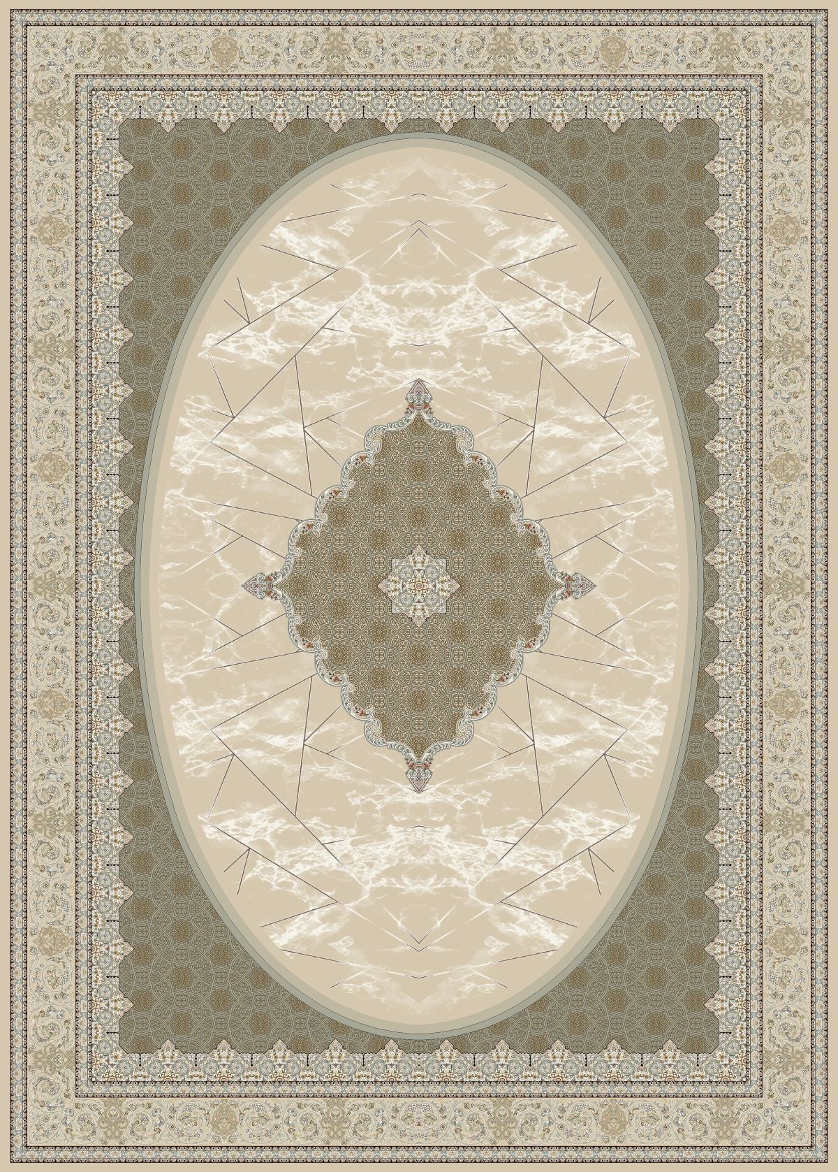 Parnian Traditional Persian Area Rug Beige RUG - Quality Rugs and Furniture