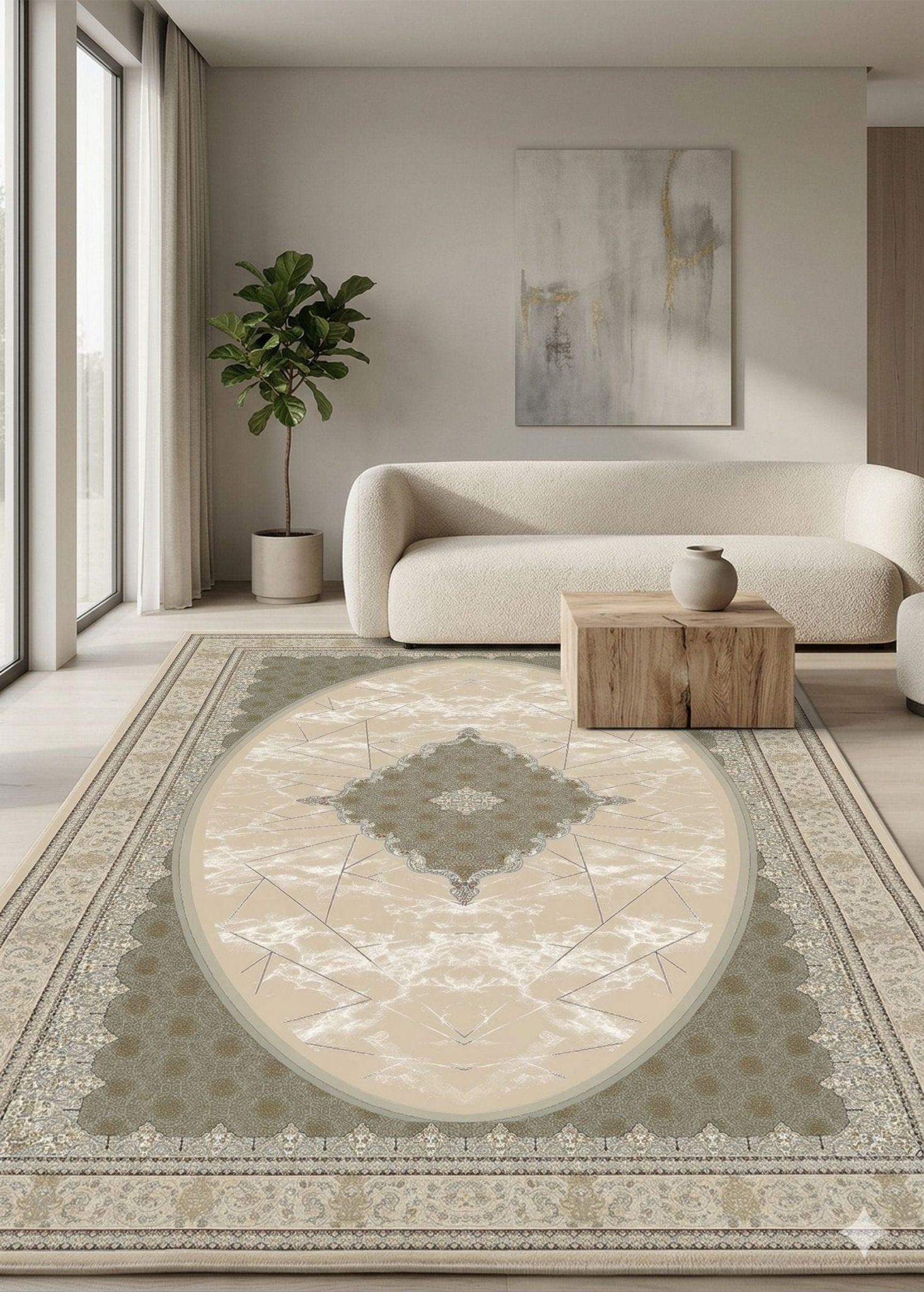 Parnian Traditional Persian Area Rug Beige - Quality Rugs and Furniture