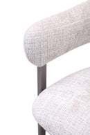 Plush Modern Dining Chair with Beige Fabric Grey Brushed Stainless Steel Base - Quality Rugs and Furniture