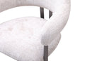 Plush Modern Dining Chair with Beige Fabric Grey Brushed Stainless Steel Base - Quality Rugs and Furniture