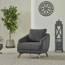 Prag Dark Grey Velvet Contemporary Sofa Set - Quality Rugs and Furniture