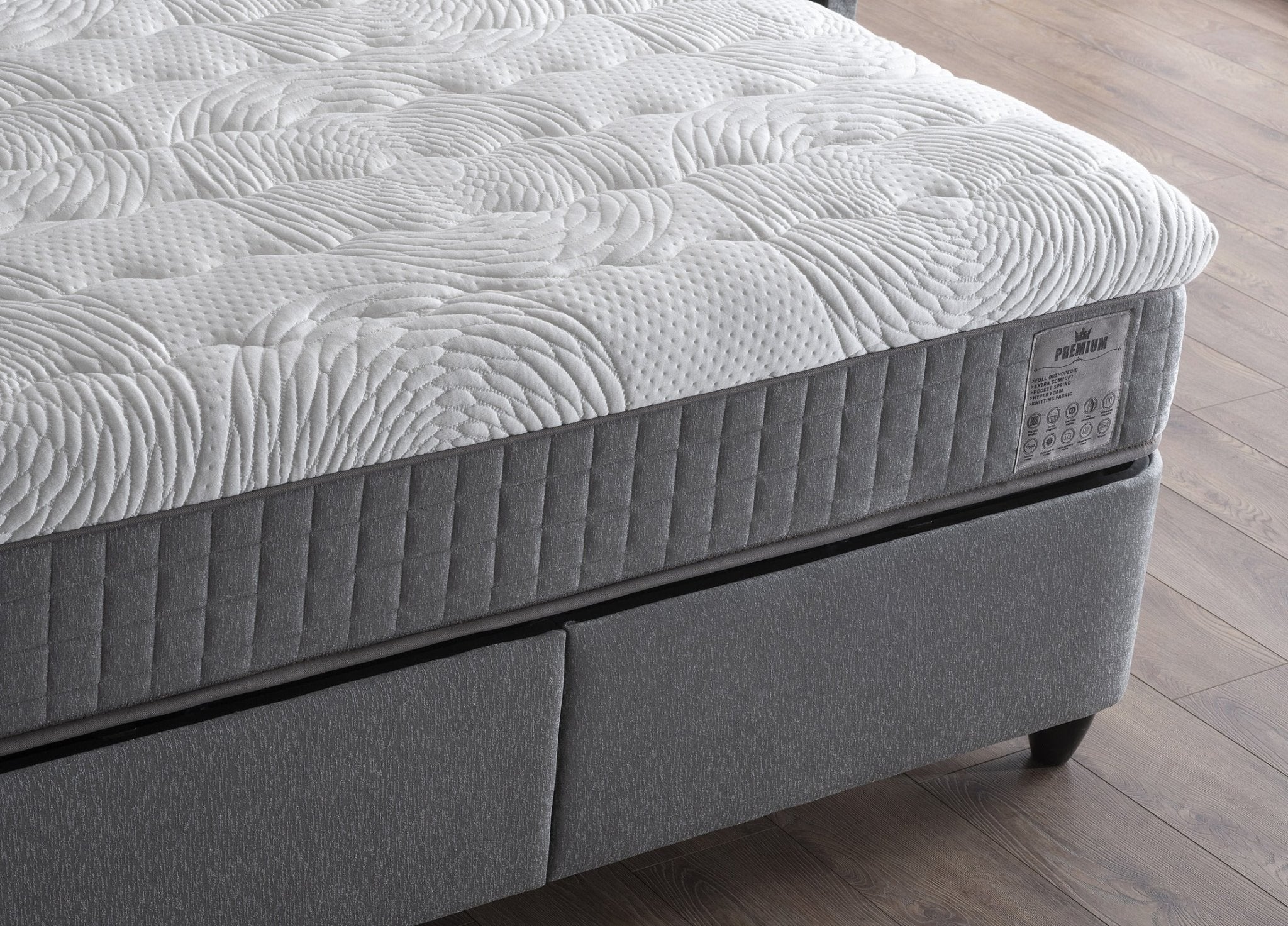 Premium King Bedroom Suite Luxury Modern Bed + Mattress + 2 Bed Side Table - Quality Rugs and Furniture