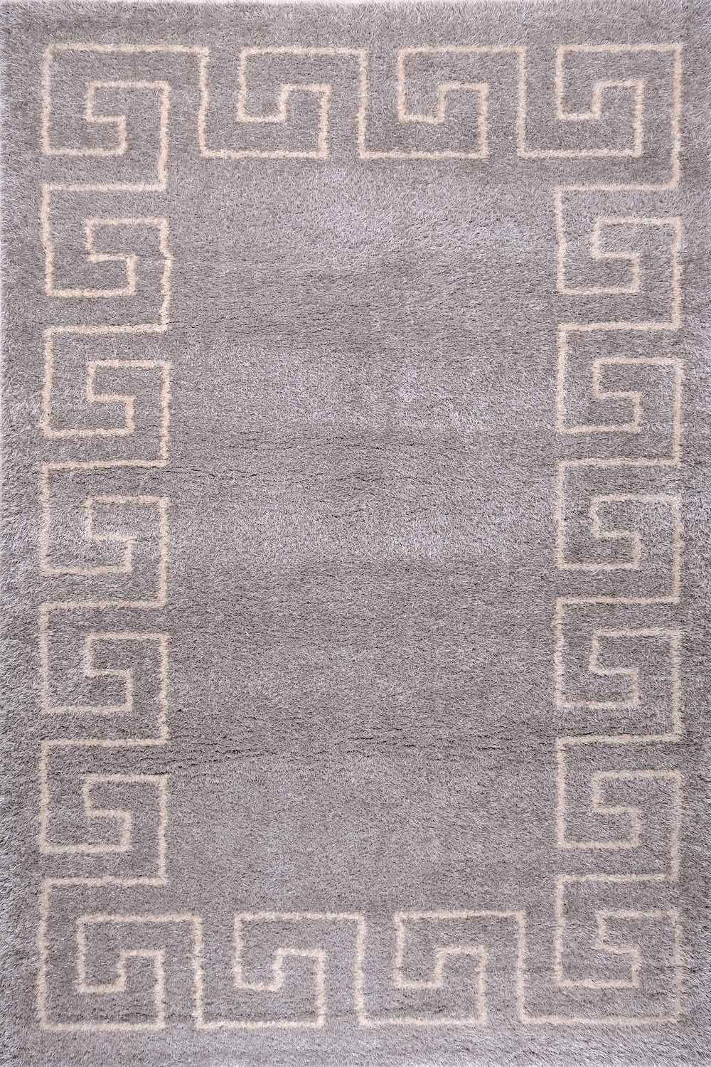 Puffy Style P100A Grey / Beige Modern Shaggy Area Rug - Quality Rugs and Furniture