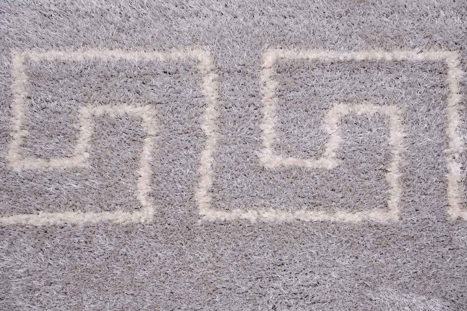 Puffy Style P100A Grey / Beige Modern Shaggy Area Rug - Quality Rugs and Furniture