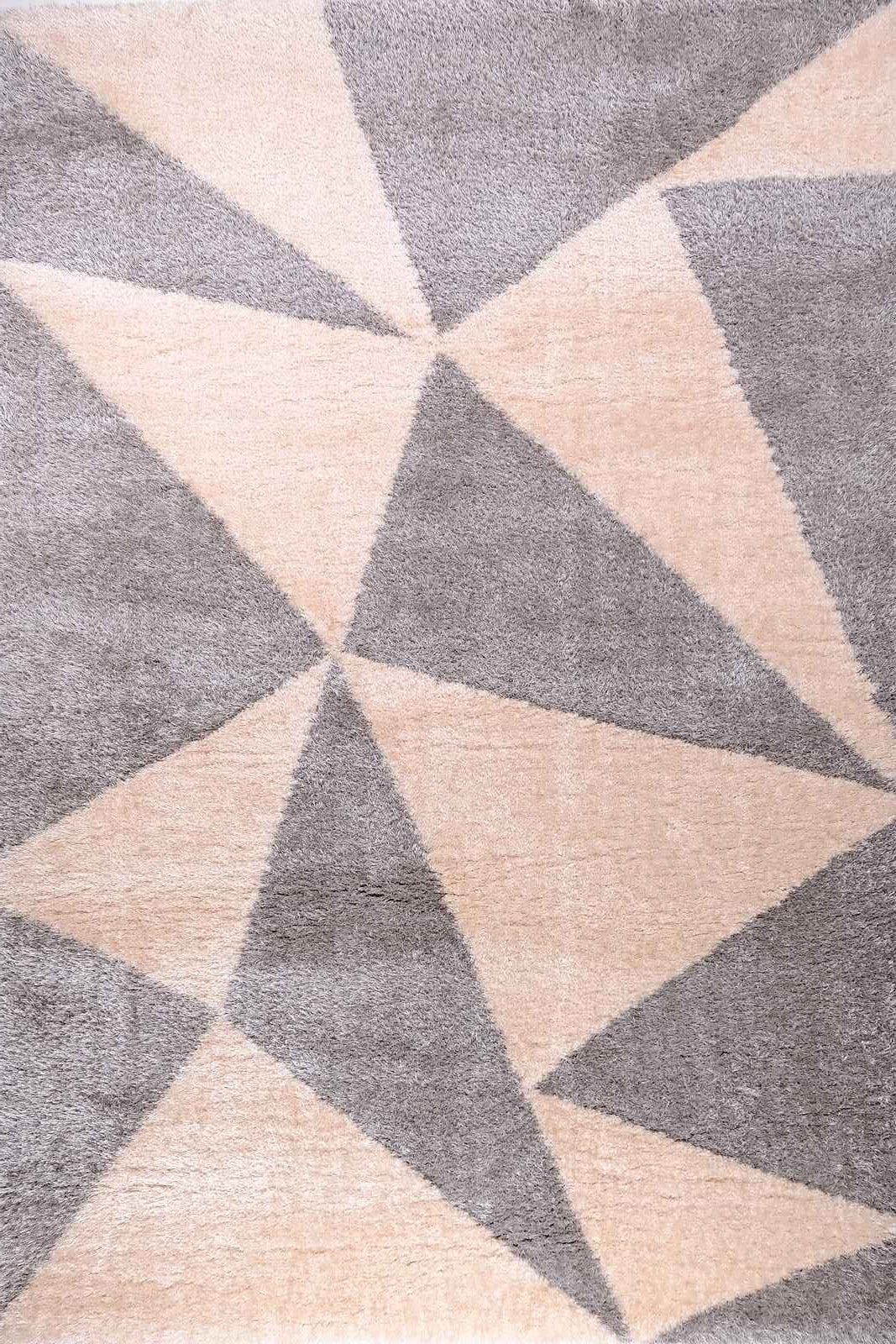 Puffy Style P201A Grey / Beige Modern Shaggy Area Rug - Quality Rugs and Furniture