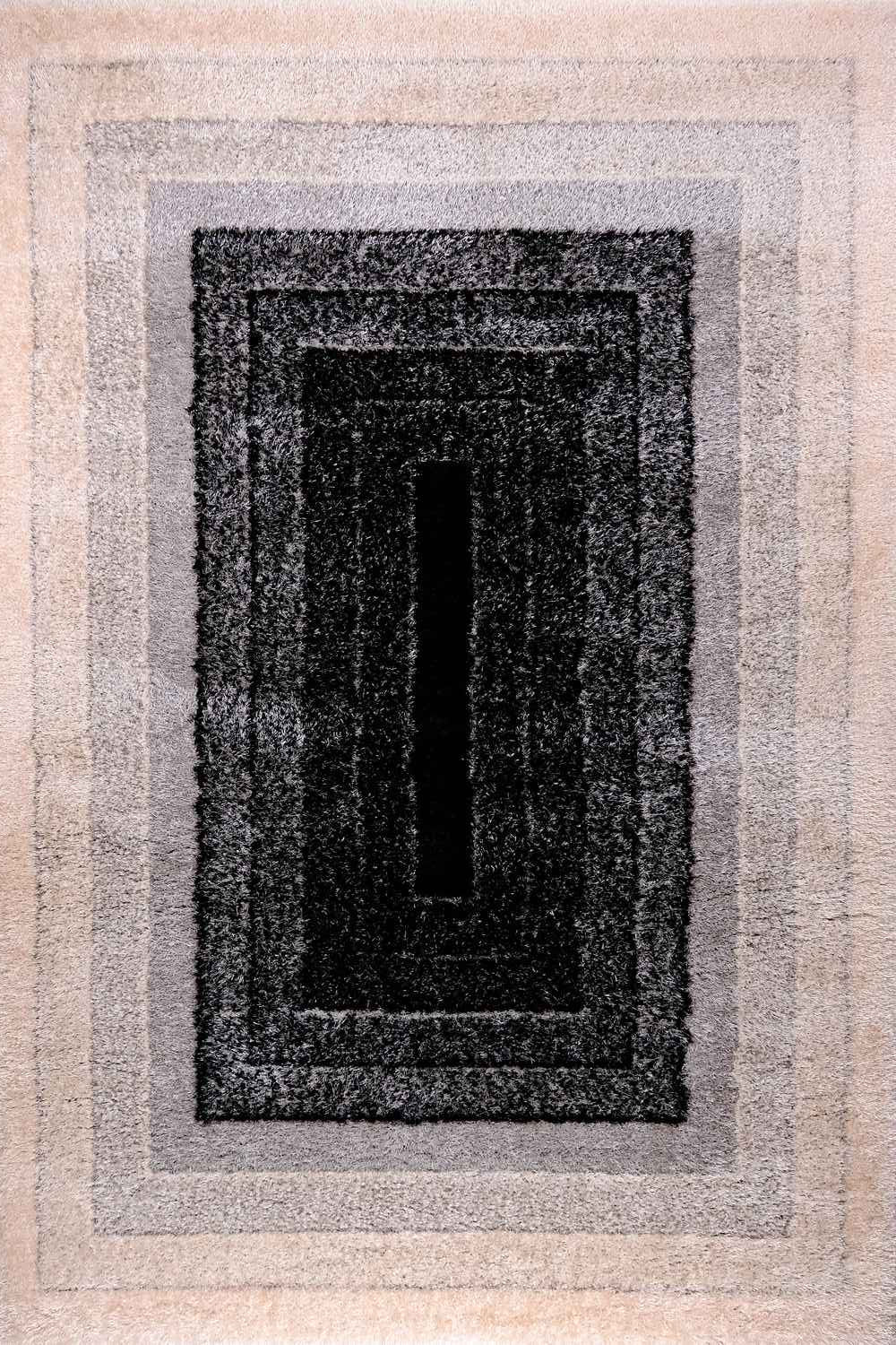 Puffy Style P301A Grey / Beige Modern Shaggy Area Rug - Quality Rugs and Furniture