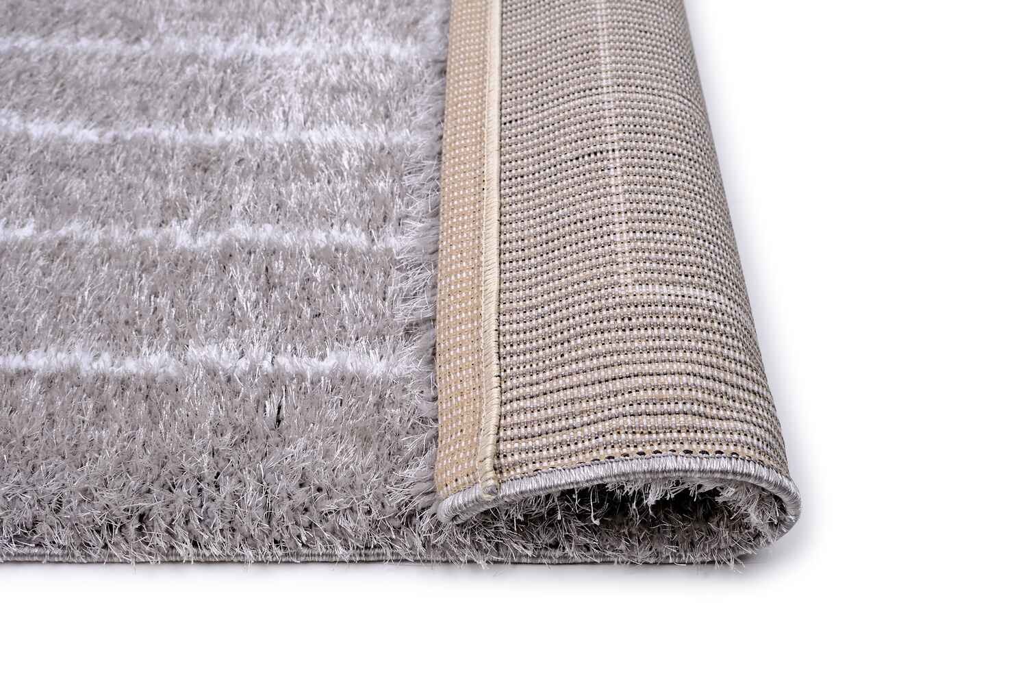Puffy Style P301D Grey / White Modern Shaggy Area Rug - Quality Rugs and Furniture