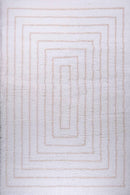 Puffy Style P301D White / Beige Modern Shaggy Area Rug - Quality Rugs and Furniture