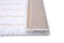 Puffy Style P301D White / Beige Modern Shaggy Area Rug - Quality Rugs and Furniture