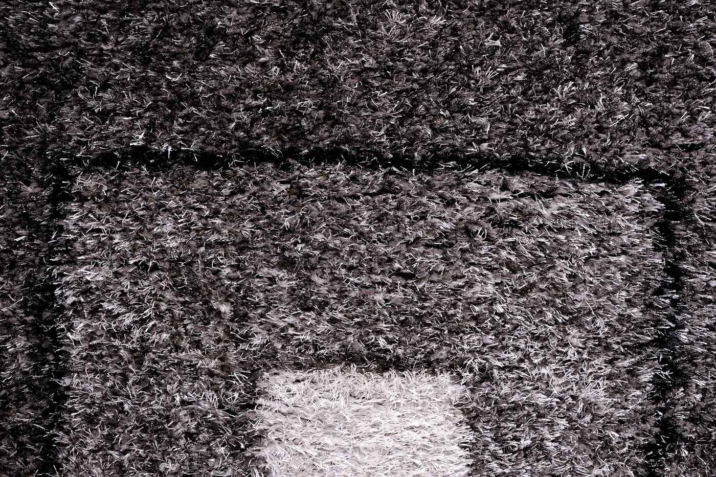 Puffy Style P301F Anthracite / Black Modern Shaggy Area Rug - Quality Rugs and Furniture