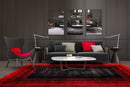 Puffy Style P301F Black / Red Modern Shaggy Area Rug - Quality Rugs and Furniture