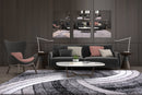 Puffy Style P304A Grey / Black Modern Shaggy Area Rug - Quality Rugs and Furniture