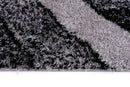Puffy Style P304A Grey / Black Modern Shaggy Area Rug - Quality Rugs and Furniture