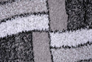 Puffy Style P304A Grey / Black Modern Shaggy Area Rug - Quality Rugs and Furniture