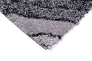 Puffy Style P304A Grey / Black Modern Shaggy Area Rug - Quality Rugs and Furniture