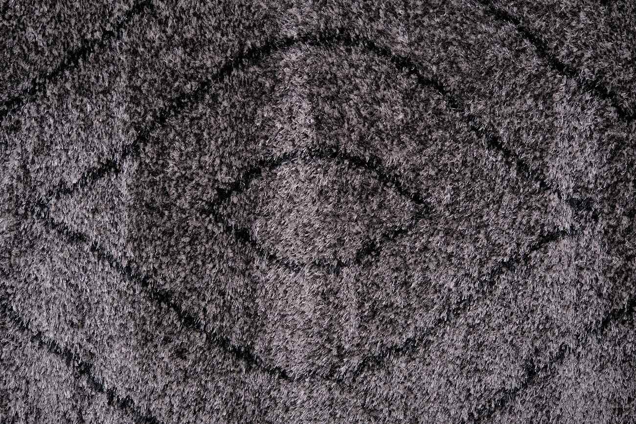 Puffy Style P311E Anthracite / Black Modern Shaggy Area Rug - Quality Rugs and Furniture