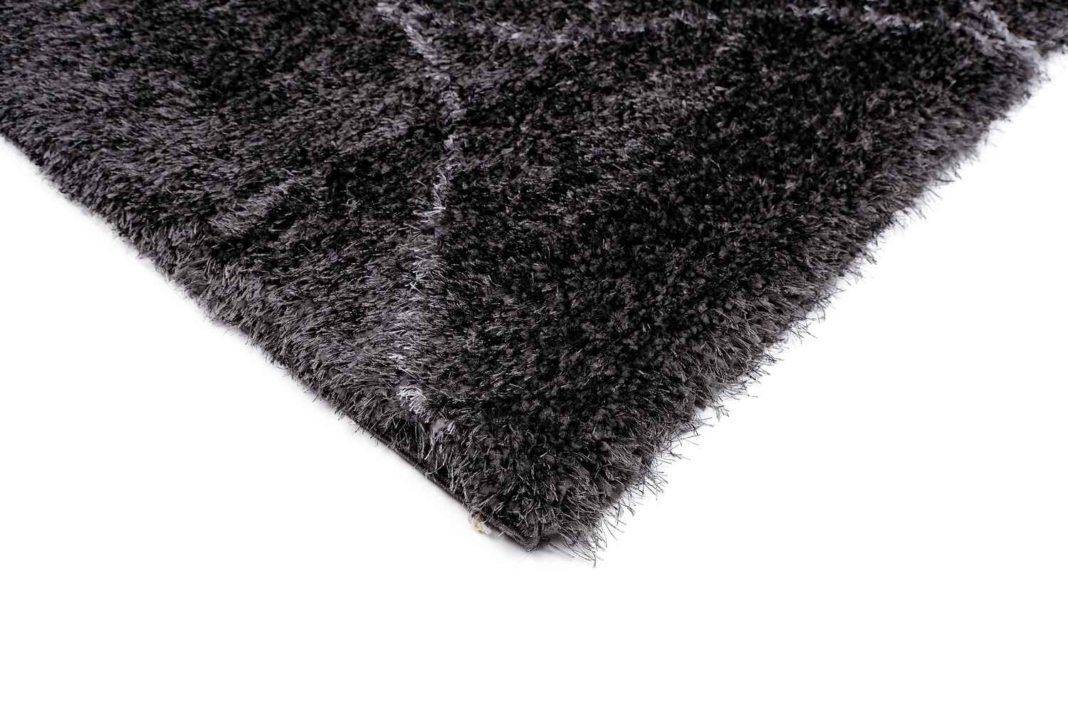 Puffy Style P313A Anthracite / Grey Modern Shaggy Area Rug - Quality Rugs and Furniture