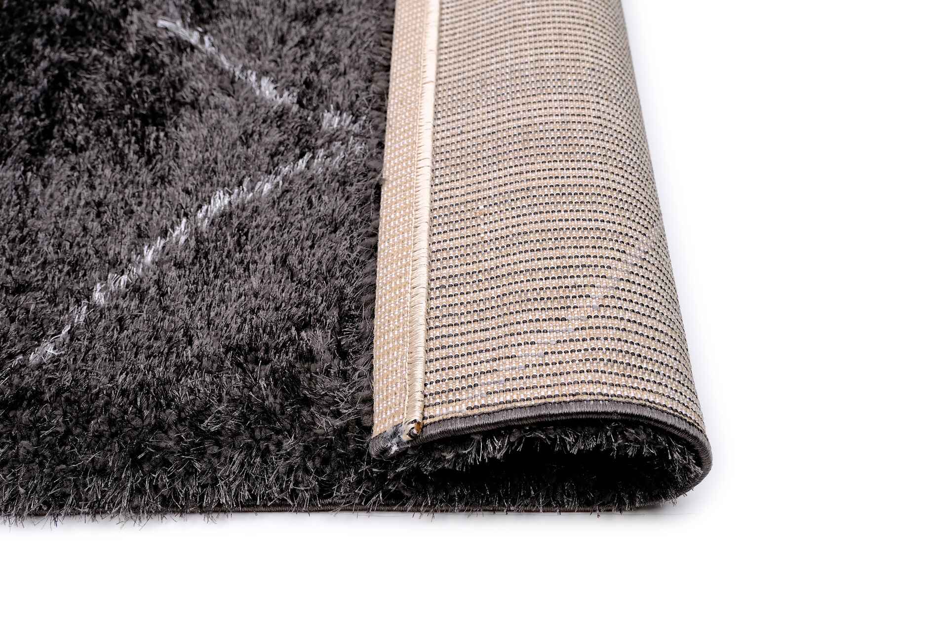 Puffy Style P313A Anthracite / Grey Modern Shaggy Area Rug - Quality Rugs and Furniture