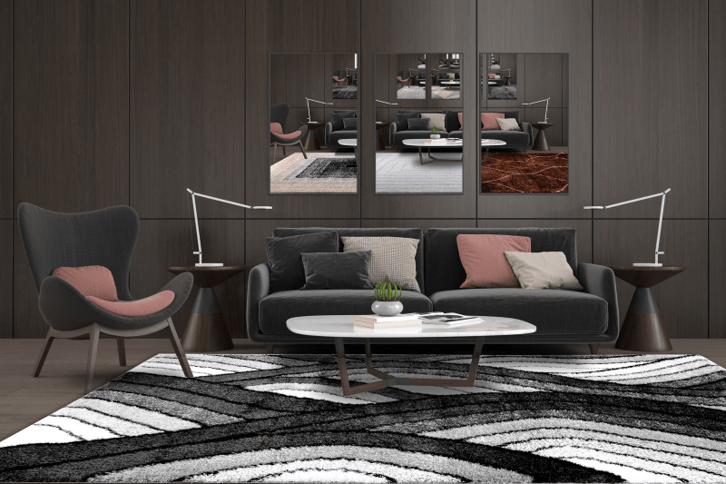 Puffy Style P667A Anthracite / Grey Modern Shaggy Area Rug - Quality Rugs and Furniture