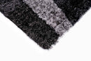 Puffy Style P926A Black / Anthracite Modern Shaggy Area Rug - Quality Rugs and Furniture