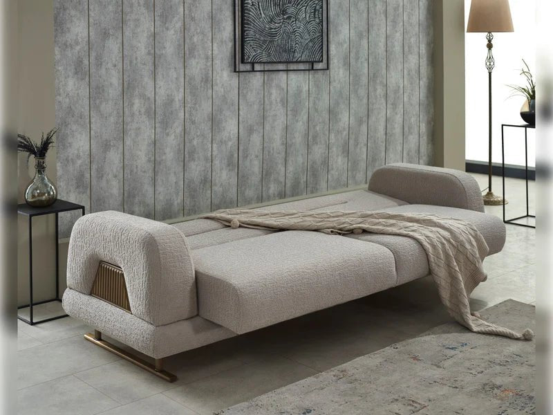 Riva High Quality Velvet Modern Sofa Set Beige - Quality Rugs and Furniture