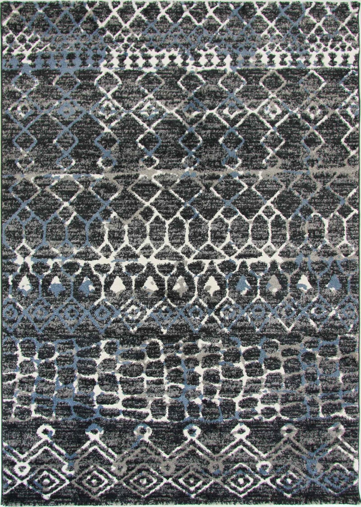 Roma R7646A - Black/D.Blue Modern Rug - Quality Rugs and Furniture