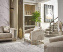 Romance Velvet Modern Luxury Sofa Set Cream Gold