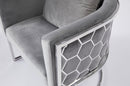 Rose Fabric Stainless Steel Modern Accent Chair Grey Silver - Quality Rugs and Furniture