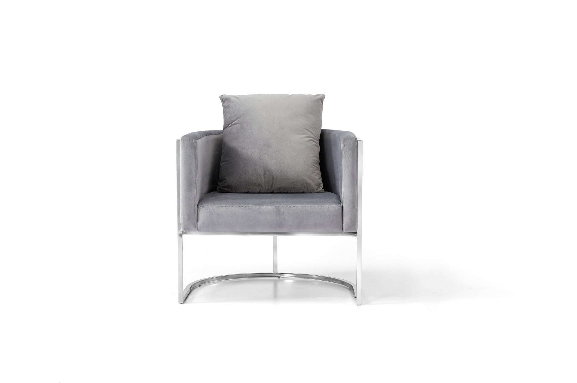 Rose Fabric Stainless Steel Modern Accent Chair Grey Silver - Quality Rugs and Furniture