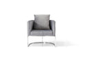 Rose Fabric Stainless Steel Modern Accent Chair Grey Silver - Quality Rugs and Furniture
