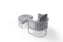 Rose Fabric Stainless Steel Modern Accent Chair Grey Silver - Quality Rugs and Furniture