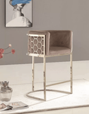 Rose Velvet Modern Barstool Beige Gold - Quality Rugs and Furniture