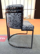 Roselle Velvet Modern Stainless Steel Dining Chair Matt Black - Quality Rugs and Furniture