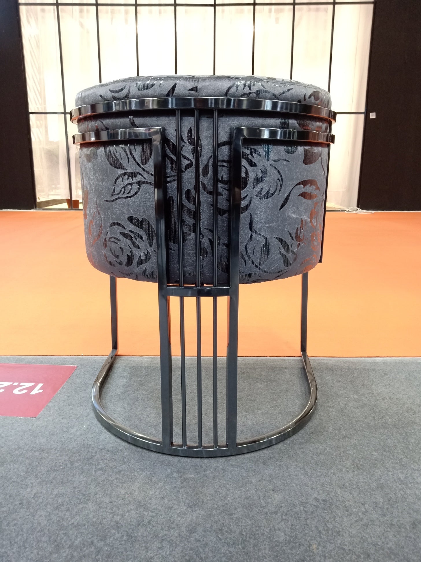 Roselle Velvet Modern Stainless Steel Dining Chair Matt Black - Quality Rugs and Furniture