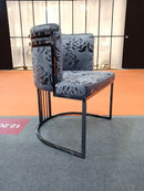 Roselle Velvet Modern Stainless Steel Dining Chair Matt Black - Quality Rugs and Furniture