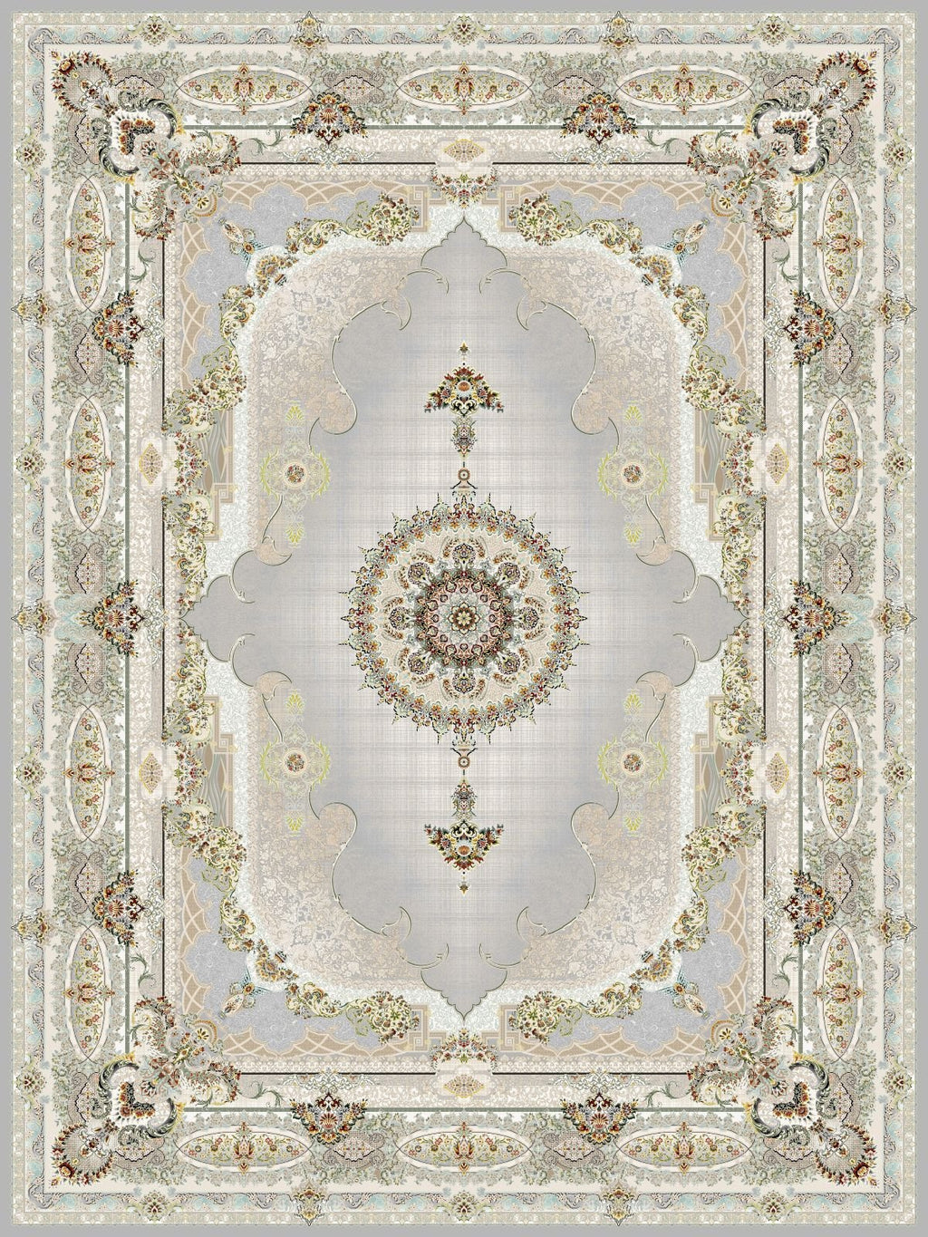 Persian Silver Rugs Salar Traditional Persian Area Rug Silver RUG - Quality Rugs and Furniture
