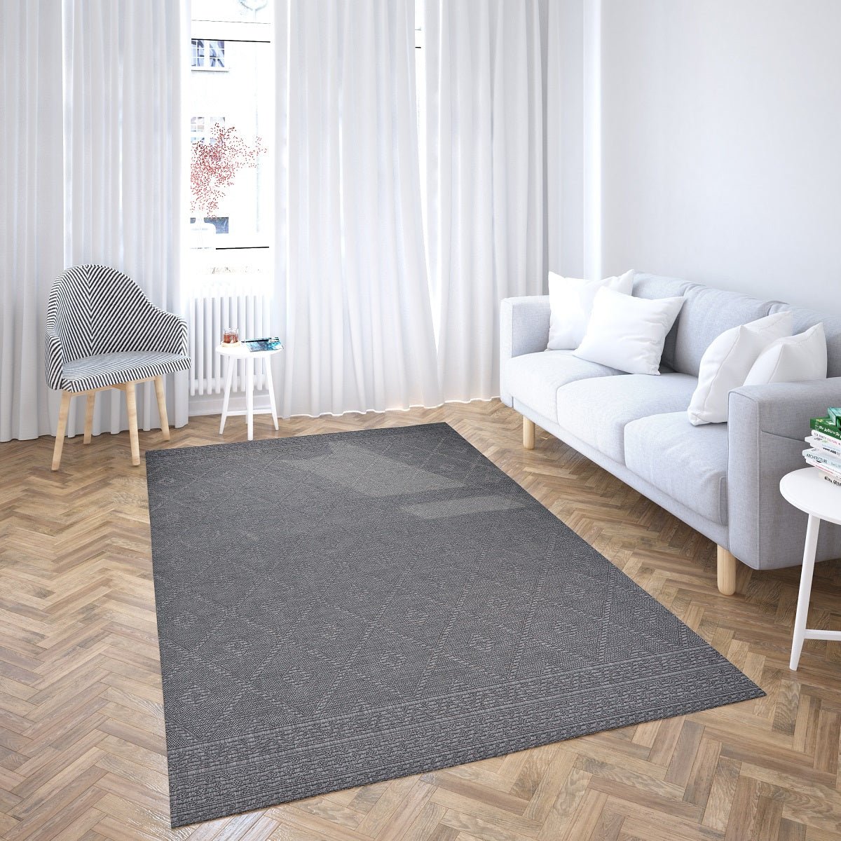 Sandra E7217 D.Grey Modern Area Rug For Living Room, Bedroom - Quality Rugs and Furniture