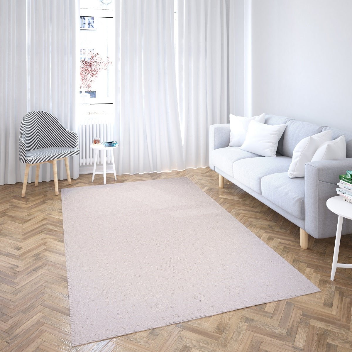 Sandra E7223 Cream Modern Area Rug For Living Room, Bedroom - Quality Rugs and Furniture