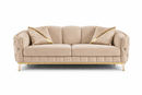 Saria Modern Velvet Sofa Set Beige Gold - Quality Rugs and Furniture