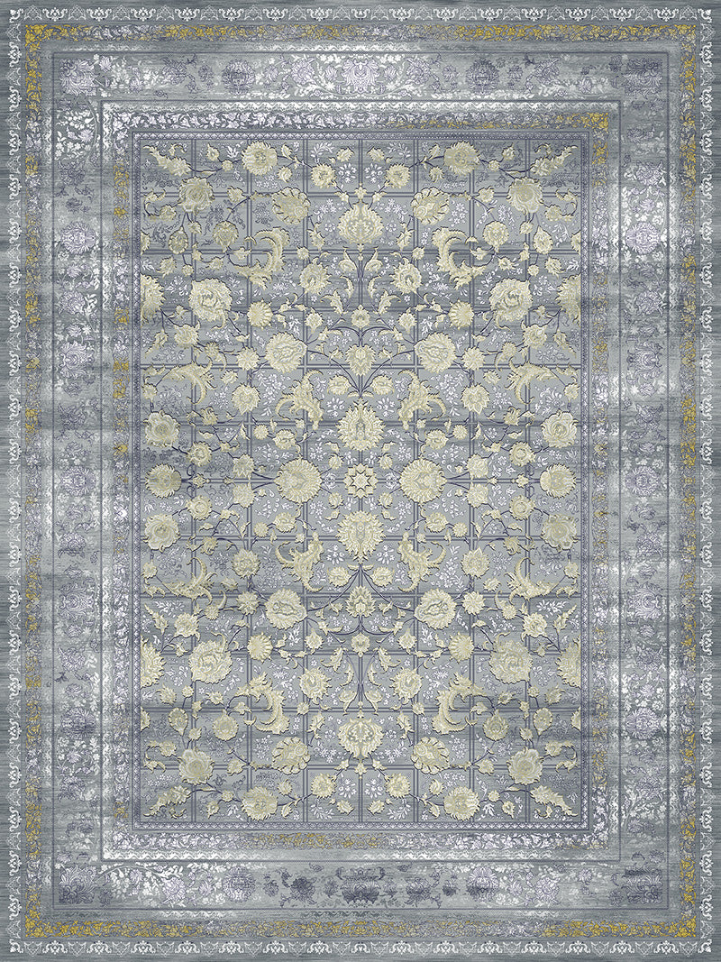 Sarir Traditional Persian Area Rug Silver