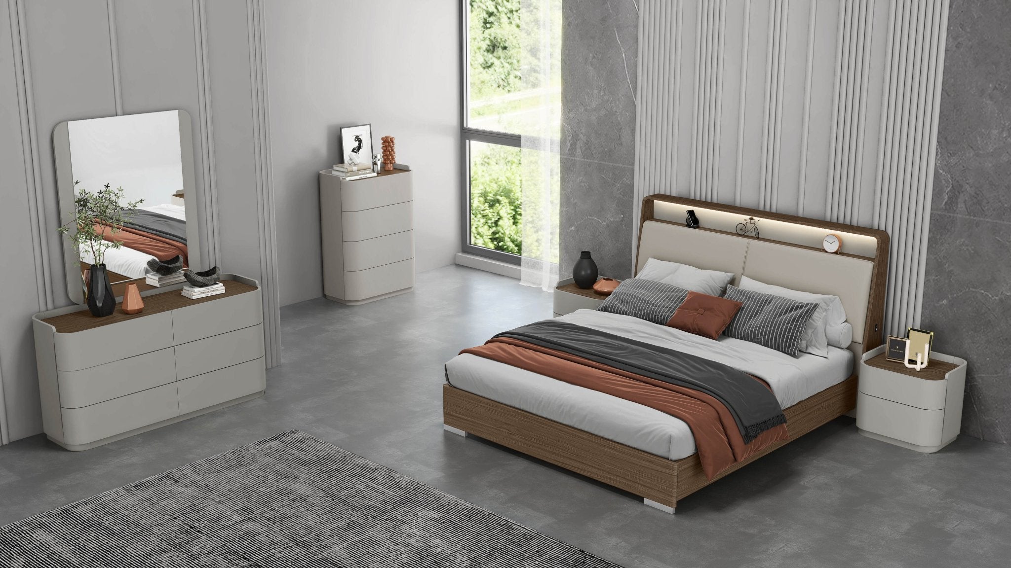Sealy Bedroom Suite Luxury Modern Bed Flannel Grey - Quality Rugs and Furniture