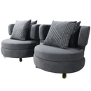 Sehrazat Modern Fabric Sofa Set Grey Gold - Quality Rugs and Furniture