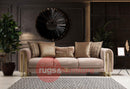 Sehrazat Modern Velvet Luxury Sofa Set Beige Gold - Quality Rugs and Furniture