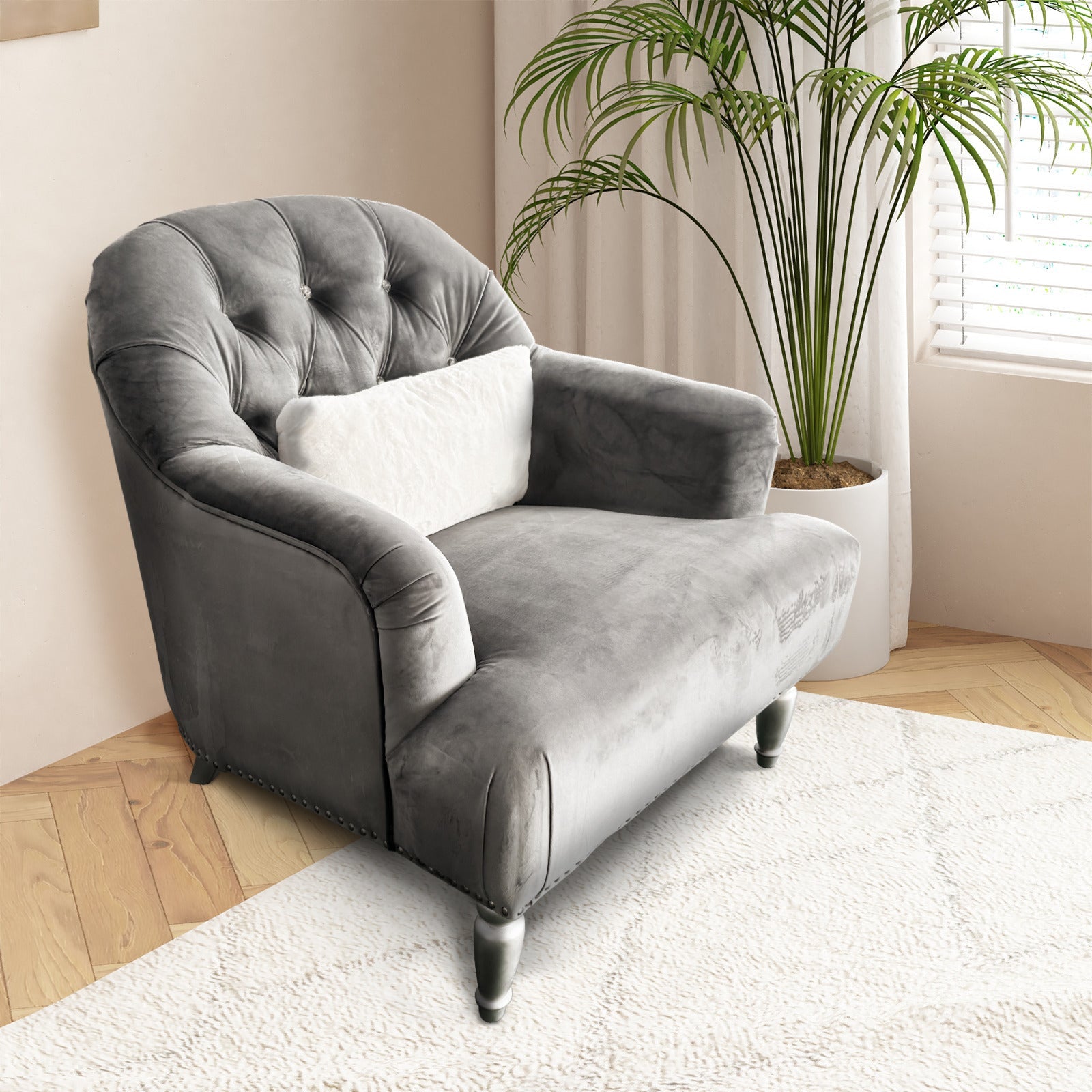 Serine Modern Dark Grey Fabric Sofa Set - Quality Rugs and Furniture