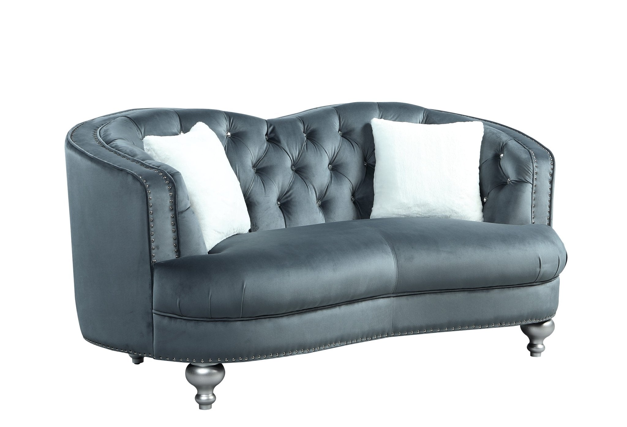 Serine Without Button Modern Fabric Sofa Set Grey - Quality Rugs and Furniture