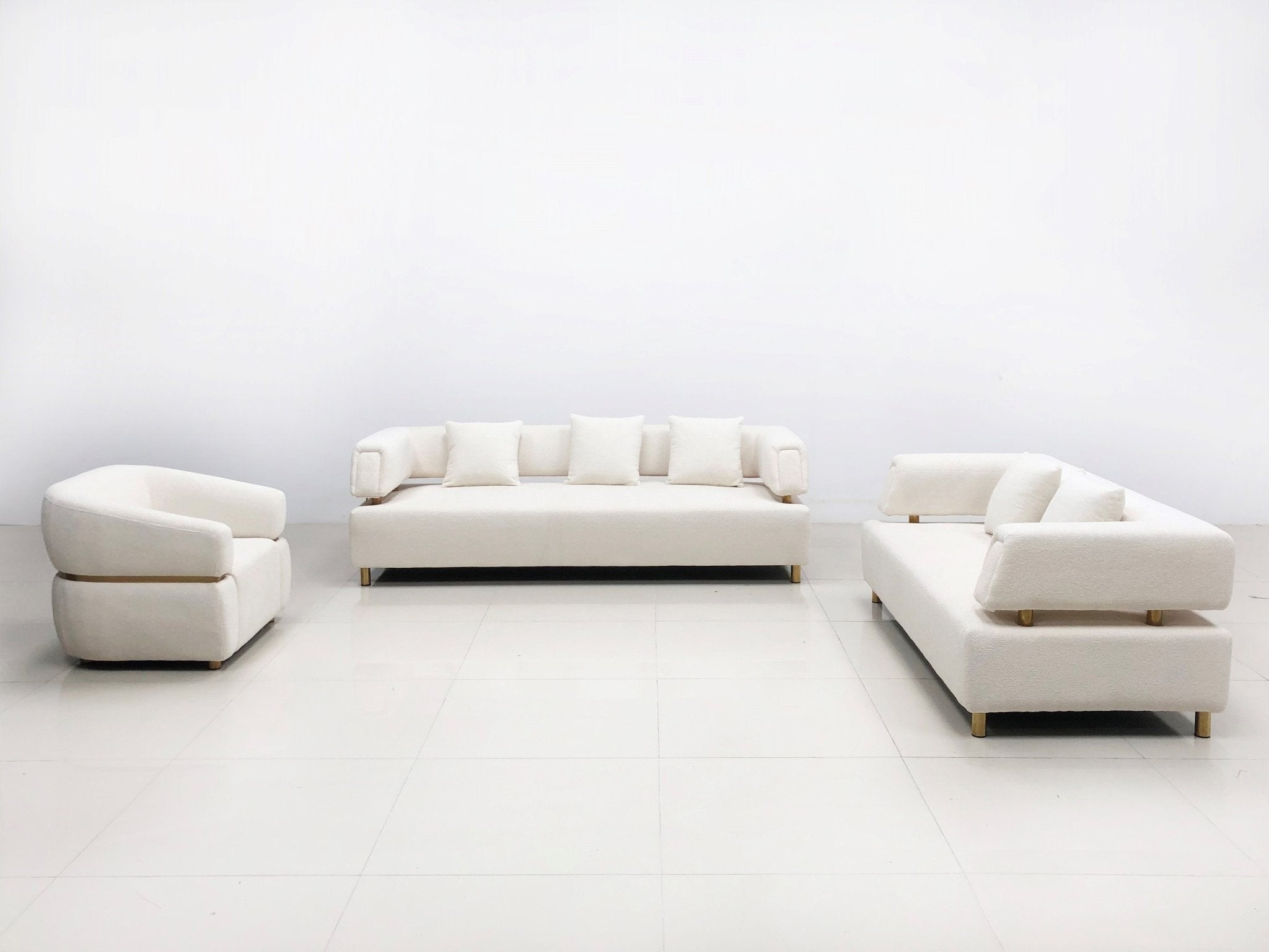 Sherry Modern High Quality Fabric Sofa Set Beige - Quality Rugs and Furniture